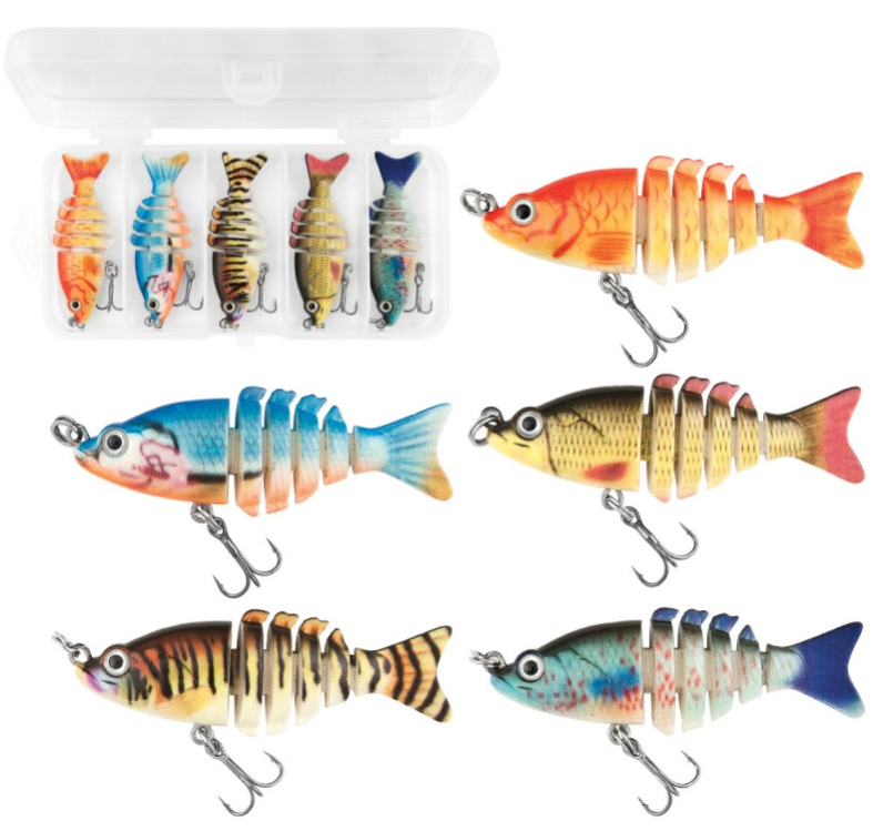 Baracuda Fishing Wobbler Jointed Lure Set 5-Piece