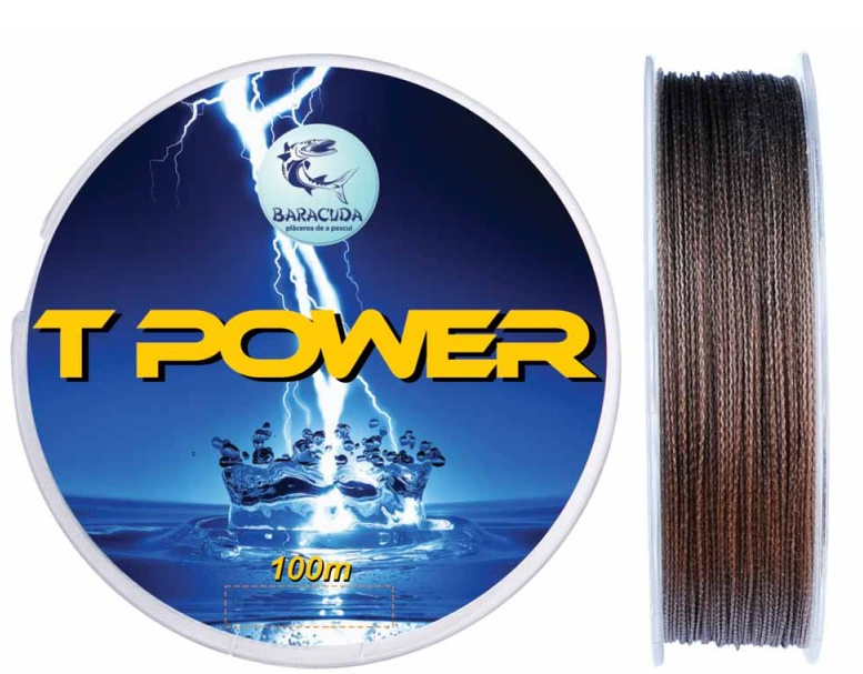 Baracuda T Power Braided Fishing Line 100m Brown Teflon Coated