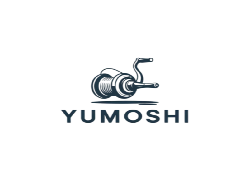 Yumoshi logo with a stylized reel on a white background
