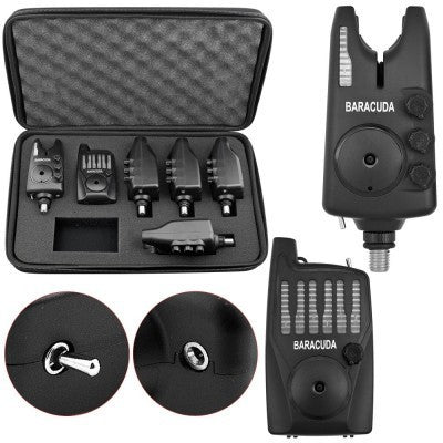 Baracuda Wireless Bite Alarm Set TLI42 Receiver + 5 Sensors Black