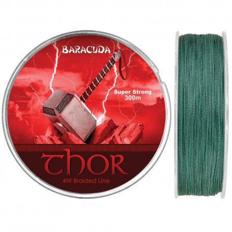 Baracuda Thor Braided Fishing Line 300m Grey Petrol Long Casting