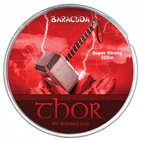 Baracuda Thor Braided Fishing Line 300m Grey Petrol Long Casting