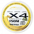 Baracuda Mistrall X4 Braided Fishing Line 150m Yellow Fluo 4 Strand