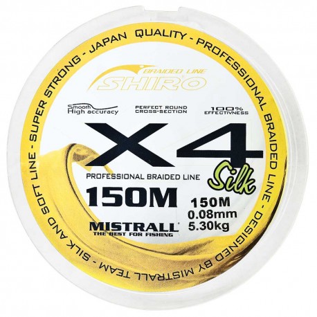 Baracuda Mistrall X4 Braided Fishing Line 150m Yellow Fluo 4 Strand