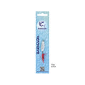 Baracuda fishing lure packaging with blue background