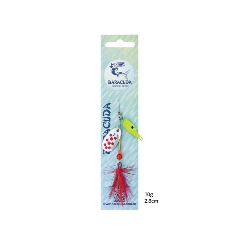 Baracuda fishing lure packaging on a white background