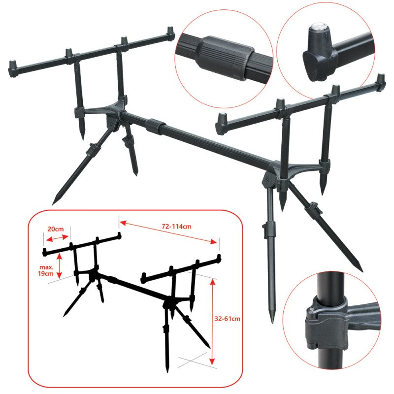 Baracuda Carp Rod Pod Rodpod 05A Aluminum 4 Rod