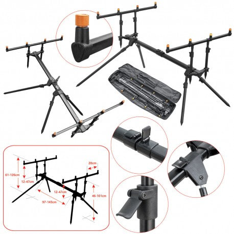 Baracuda Carp Rod Pod Rodpod 10 Aluminum 4 Rod