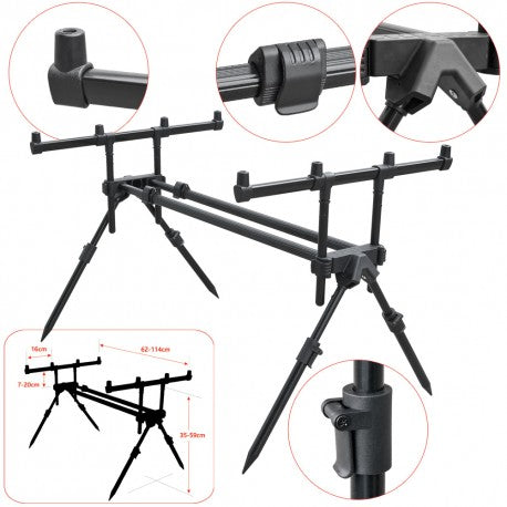 Baracuda Carp Rod Pod Rodpod 12 Aluminum 4 Rod