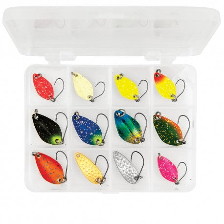 Baracuda Oscillating Spoon Lure Set 12 Hooked Assortment 1.2g-2.5g
