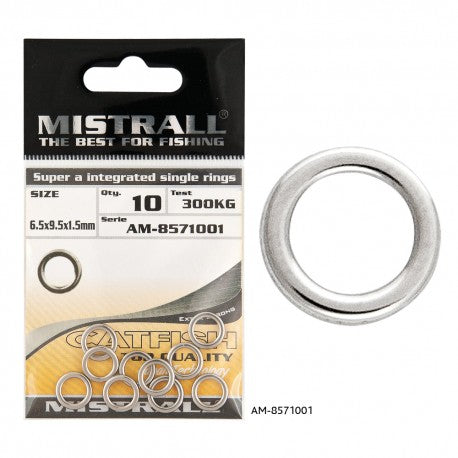 Baracuda Catfish Accessory Connector Ring Mistrall 300kg 10pcs 6.5x9.5mm